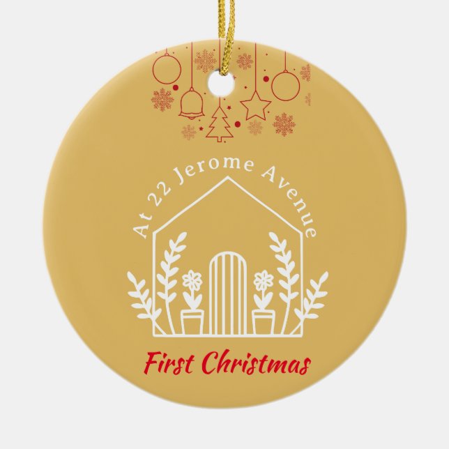 Premier Noël dans notre nouvel ornement en céramiq (Devant)