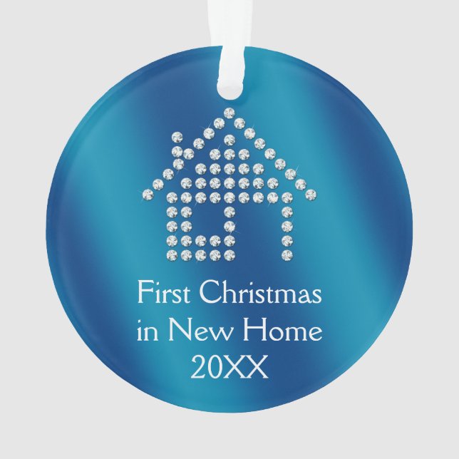 Premier Noël dans nouveau métallique pipe% bleu de (dos)