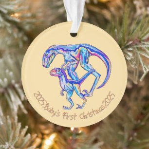 Premier Noël de bébé 2025 Unisex Velociraptor