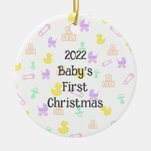Premier Noël de bébé mignon Ornement (Devant)
