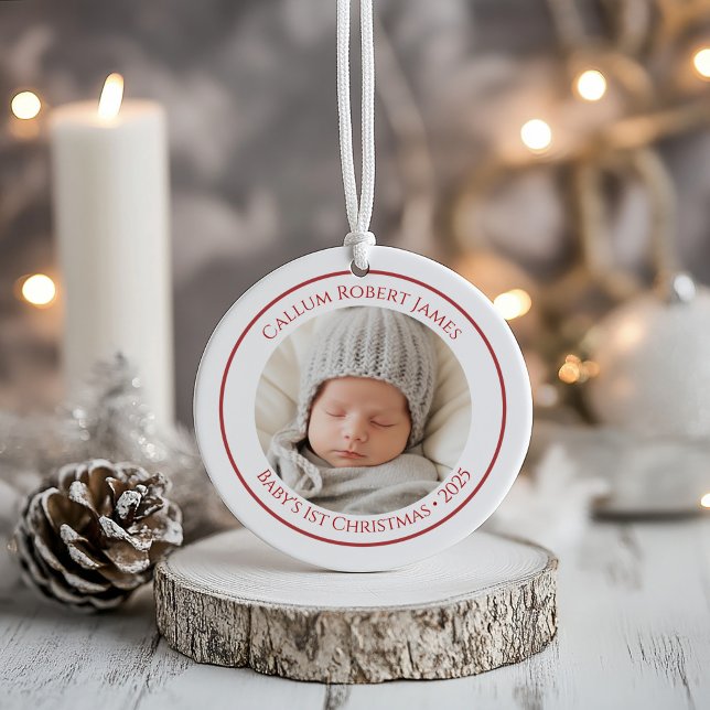 Premier Noël de bébé Ornement 2025 avec photo (Créateur téléchargé)