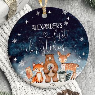 Premier Noël de bébé Ornement Animaux de la forêt