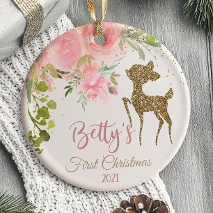 Premier Noël de bébé Ornement Cerf Forêt