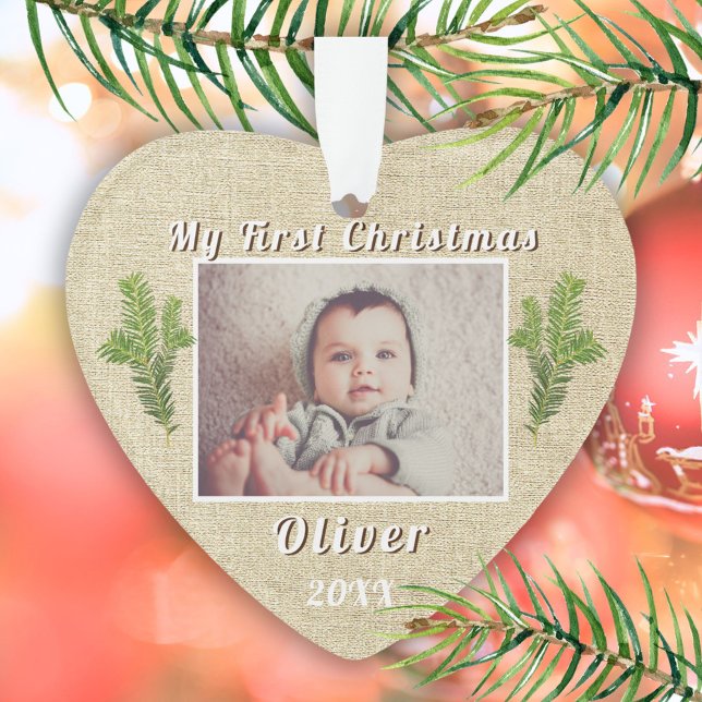 Premier Noël de bébé Photo rustique (Créateur téléchargé)
