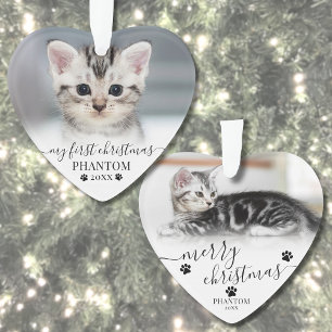 Premier Noël de chat Photo Cœur de l'animal de com