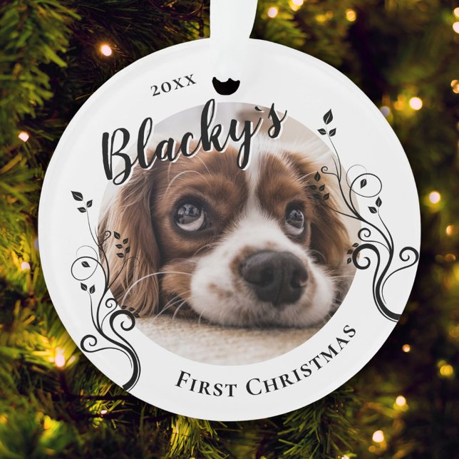 Premier Noël de chiots Feuillage Nom de chien Phot (Créateur téléchargé)