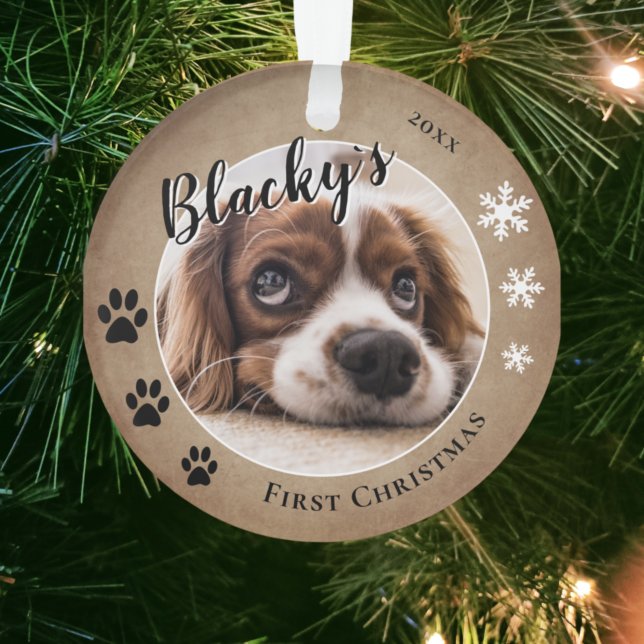 Premier Noël de chiots Photo de nom de chien rusti (Créateur téléchargé)