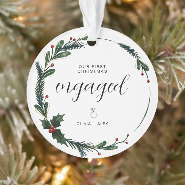 Premier Noël de fiançailles Cadeau de couple perso (Arbre)