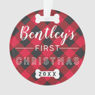 Premier Noël de l'animal Red Buffalo Plaid Photo