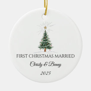 Premier Noël de mariage 2025 Ornement personnalisé