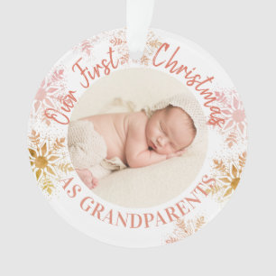 Premier Noël des Grands-Parents Gold Blush Flocons