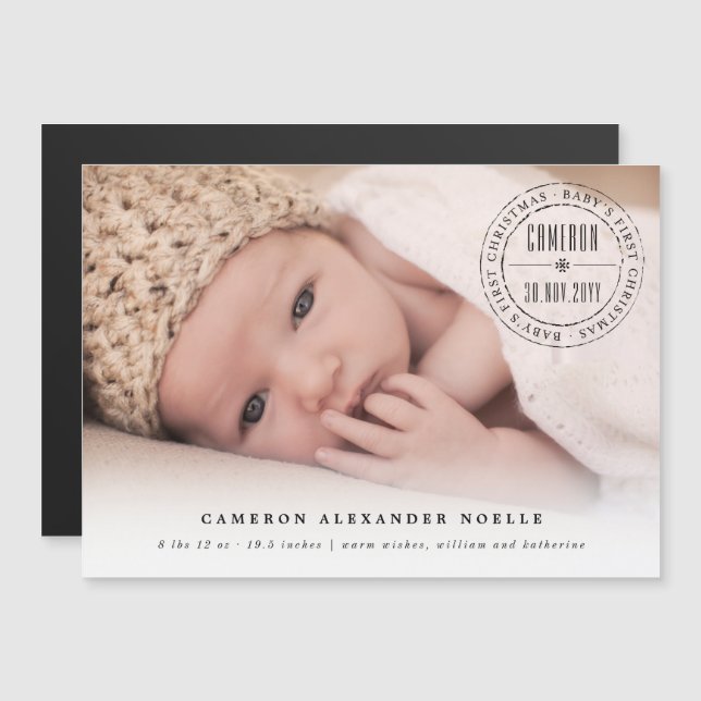 Premier Noël du bébé de phoque étampé du cercle cl (Devant / Derrière)