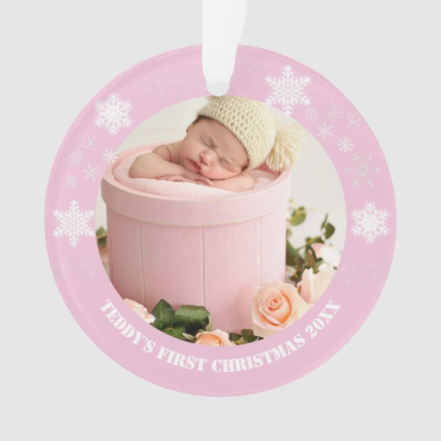 Premier Noël du bébé rose mou (devant)