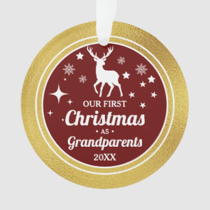 Premier Noël du grand-parent en couleur d'or