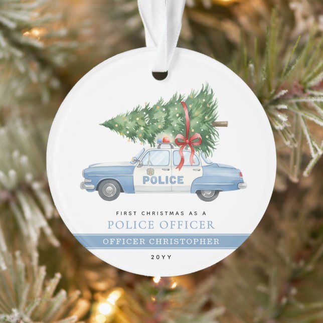 Premier Noël d'un policier moderne personnalisé (Arbre)