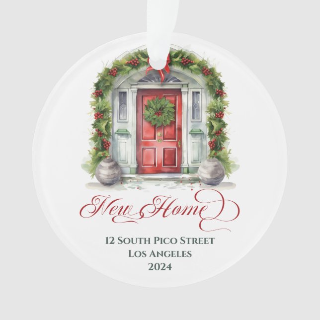 Premier Noël Élégant Monogramme Nouvelle Maison  (devant)