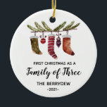 Premier Noël en famille de trois ornements<br><div class="desc">Premier Noël en famille de trois ornements de Noël</div>