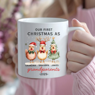 Premier Noël en grand-parents Mug personnalisé