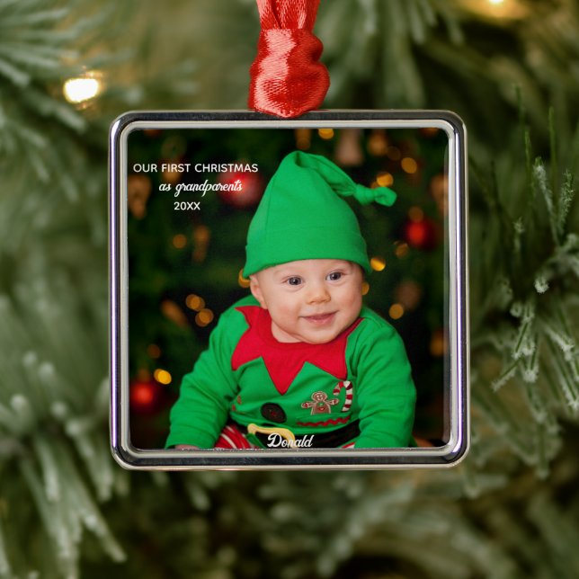 Premier Noël en grand-parents - Ornement métalliqu (Arbre)