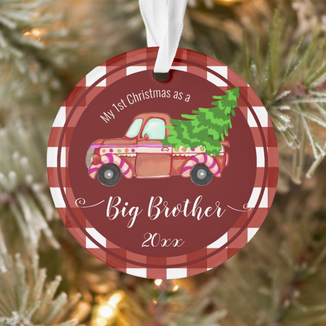 Premier Noël en photo de Big Brother Red Truck (Arbre)