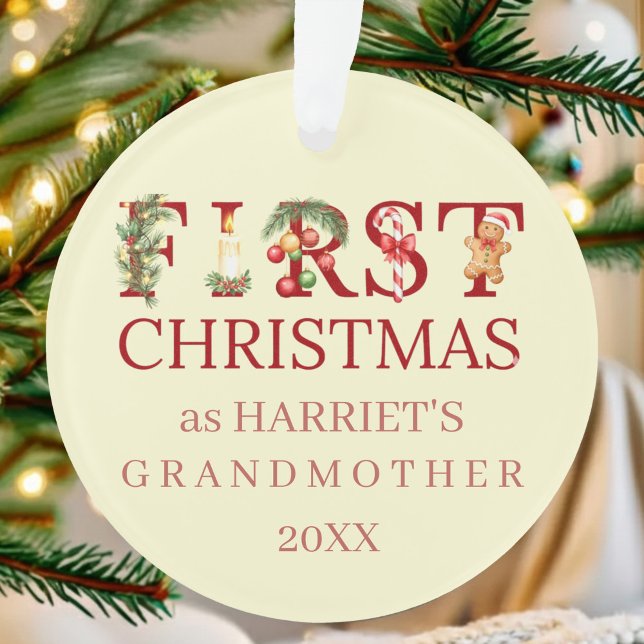 Premier Noël en tant que grand-mère en typographie (Créateur téléchargé)