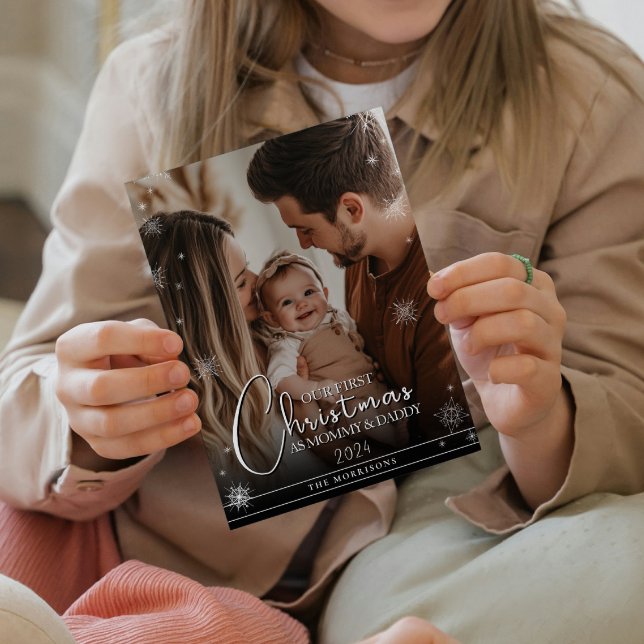 Premier Noël en tant que maman et papa Photo Impri (Créateur téléchargé)