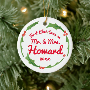 Premier Noël en tant que Monsieur. & Mme ornement