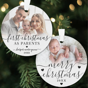 Premier Noël en tant que parents Bébé 2 Photo