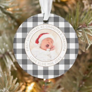 Premier Noël Grand-mère Grand-père Nom de la photo