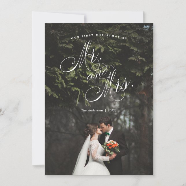 Premier Noël M. & Mme Carte photo de vacances (Devant)