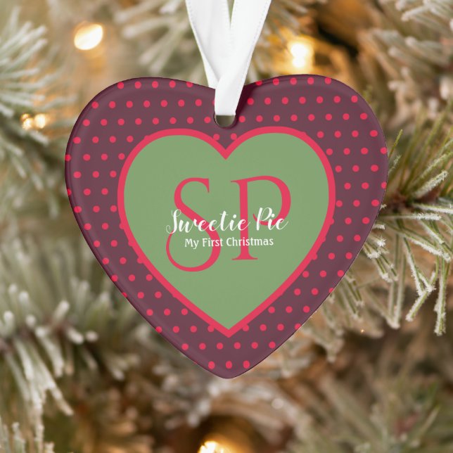 Premier Noël Ornement Coeur (Arbre)