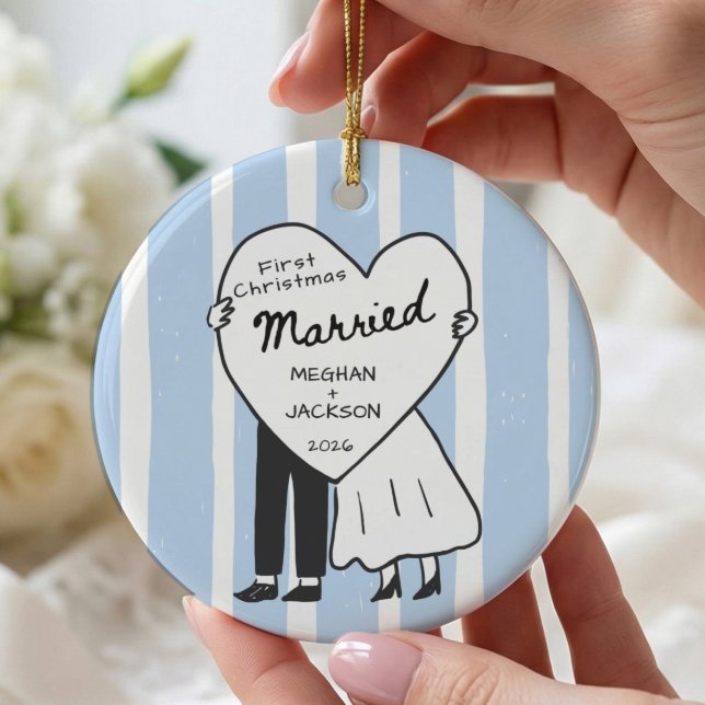 Premier Noël Ornement de Couple Marié (Créateur téléchargé)
