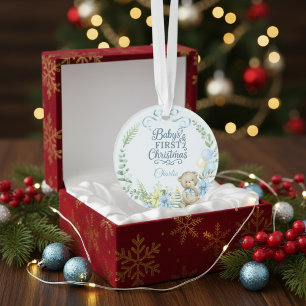 Premier Noël personnalisé du bébé garçon Photo
