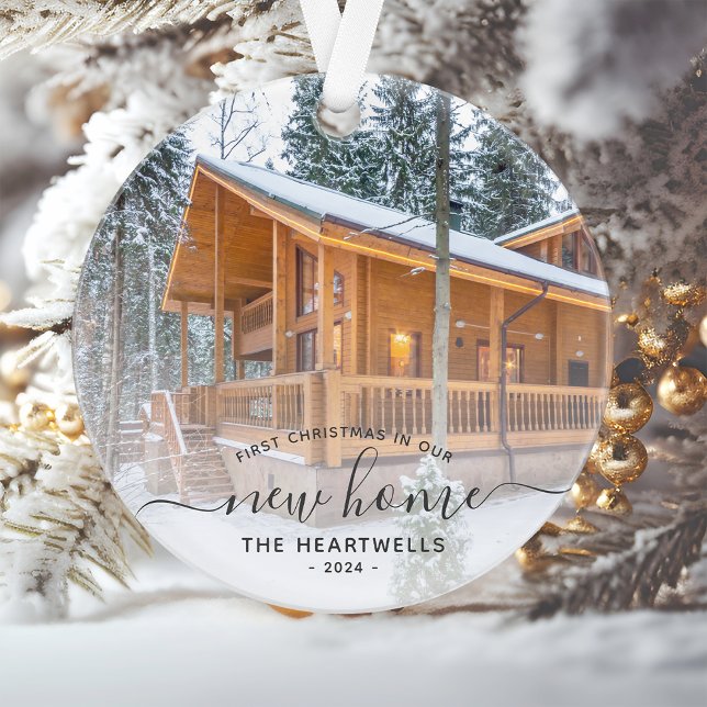 Premier Noël Photo Nouvelle Maison Gris Script 202 (Créateur téléchargé)