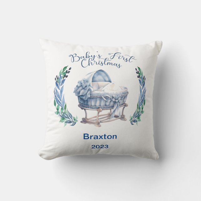 Premier Oreiller de Noël pour bébé garçon (Recto)