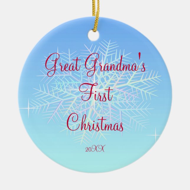 Premier ornement de flocon de neige de Noël de la (Devant)