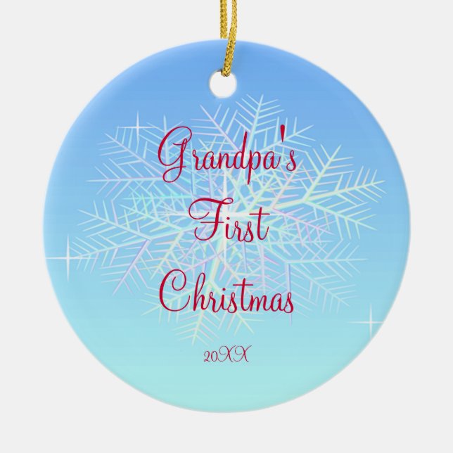 Premier ornement de flocon de neige de Noël du (Devant)