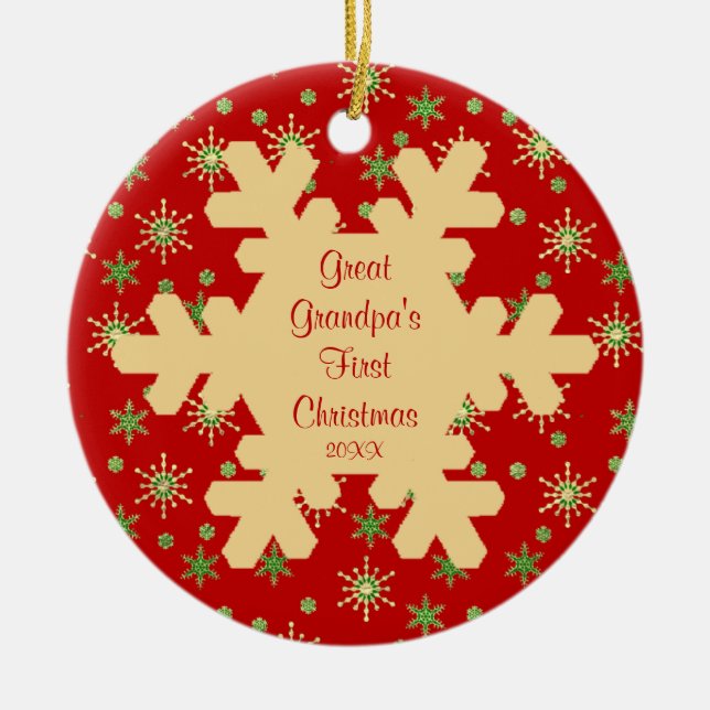Premier ornement de flocon de neige de Noël du (Devant)