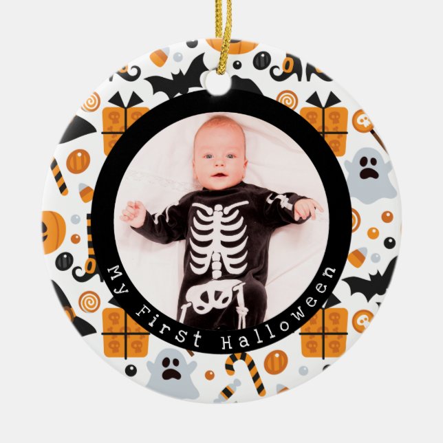 Premier ornement de Halloween du bébé mignon de (Devant)