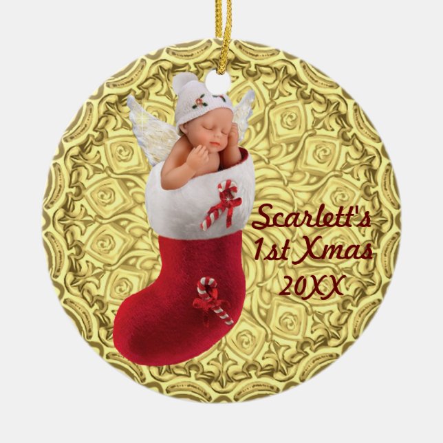 premier ornement de Noël de babys - or (Devant)