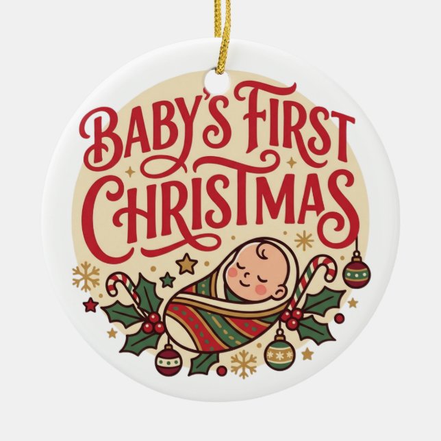 Premier ornement de Noël de bébé (Devant)