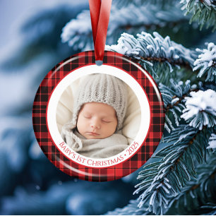Premier ornement de Noël de bébé 2025 avec photo