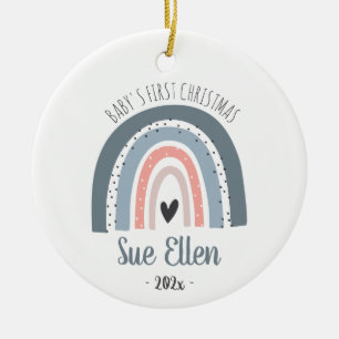 Premier ornement de Noël de bébé aquarelle arc-en-