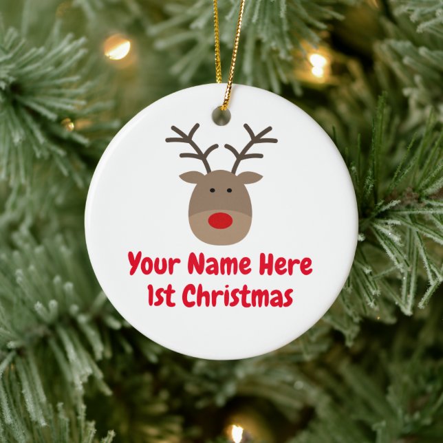 Premier ornement de Noël de bébé avec de mignons r (Arbre)
