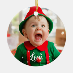 Premier ornement de Noël de bébé   Elfe stagiaire