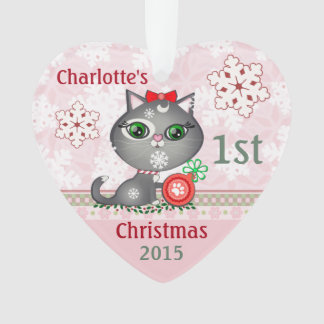 Premier ornement de Noël de chat fait sur commande