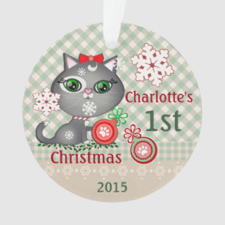 Premier ornement de Noël de chat fait sur commande