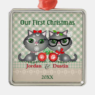 Premier ornement de Noël de chats faits sur
