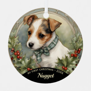 Premier ornement de Noël de Jack Russell Puppy