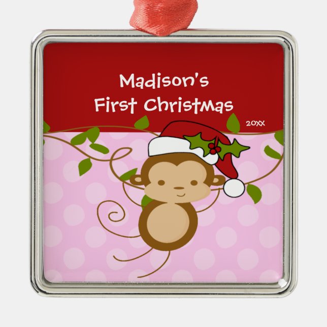 Premier ornement de Noël de la fille Père Noël Sin (Devant)